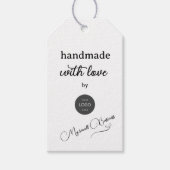 Minimalistisch Handmade mit Liebe Vielen Dank Geschenkanhänger (Vorderseite)