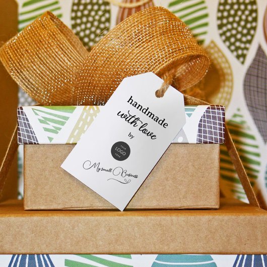 Minimalistisch Handmade mit Liebe Vielen Dank Geschenkanhänger