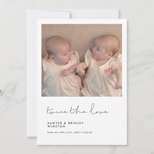 Minimalistisch handschriftlich Zweimal die Liebe Z Ankündigung (Vorderseite)