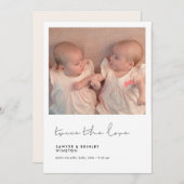 Minimalistisch handschriftlich Zweimal die Liebe Z Ankündigung (Vorne/Hinten)