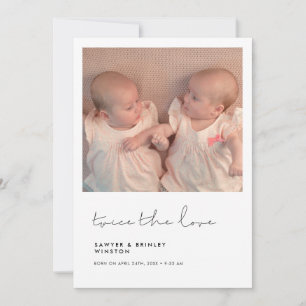 Minimalistisch handschriftlich Zweimal die Liebe Z Ankündigung