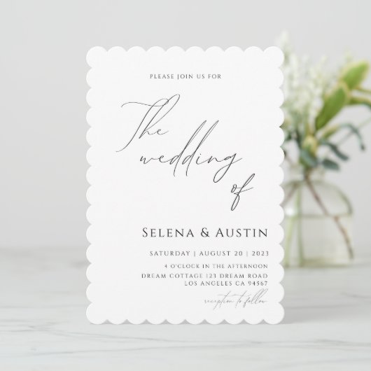 Minimalistisch Handscript Wedding Inv Einladung (Stehend Vorderseite)