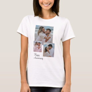 Minimalistisch Happy Anniversary Foto T - Shirt