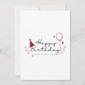 Minimalistisch Happy Birthday Card Einladung (Vorderseite)
