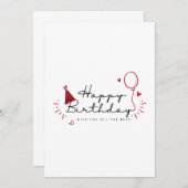 Minimalistisch Happy Birthday Card Einladung (Vorne/Hinten)