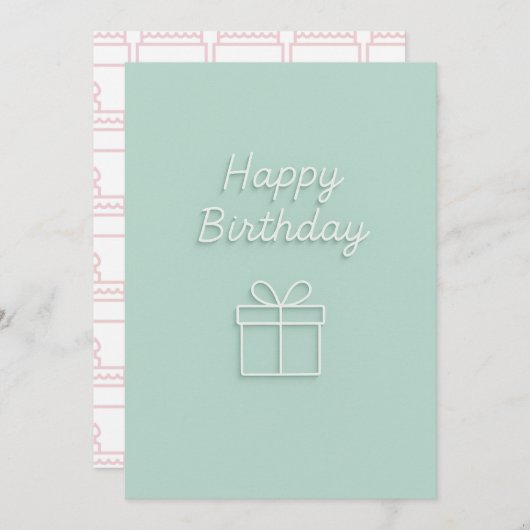 Minimalistisch Happy Birthday Geschenkdesign (Vorne/Hinten)