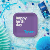 Minimalistisch Happy Birthday Paper Plate - kunden Pappteller (Party)
