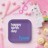 Minimalistisch Happy Birthday Paper Plate - kunden Pappteller (Party)