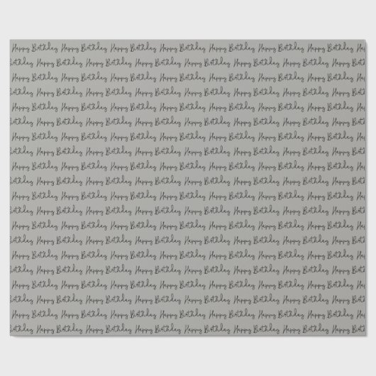 Minimalistisch Happy Birthday Script Geschenkpapier (Flach)