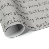 Minimalistisch Happy Birthday Script Geschenkpapier (Rolleneckpunkt)