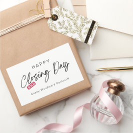Minimalistisch Happy Closing Day von Realtor Custo Rechteckiger Aufkleber
