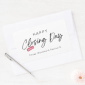 Minimalistisch Happy Closing Day von Realtor Custo Rechteckiger Aufkleber (Umschlag)