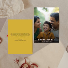 Minimalistisch Happy Diwali Deep Gold Overlay Foto