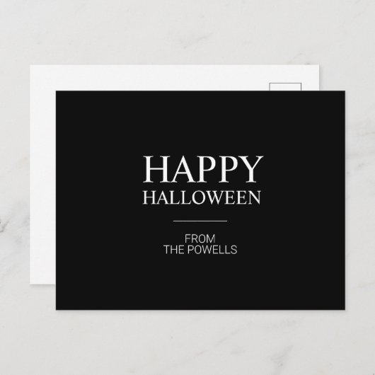 MINIMALISTISCH HAPPY HALLOWEEN POSTCARDS | KLASSIS POSTKARTE (Vorne/Hinten)