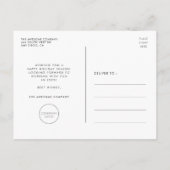 Minimalistisch Happy Holidays Business Foto Postkarte (Rückseite)