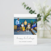 Minimalistisch Happy Holidays Business Foto Postkarte (Stehend Vorderseite)