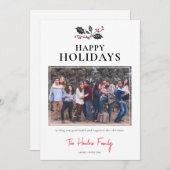 Minimalistisch Happy Holidays Foto Weihnachten (Vorne/Hinten)