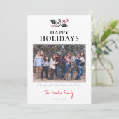 Minimalistisch Happy Holidays Foto Weihnachten (Stehend Vorderseite)