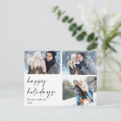 Minimalistisch Happy Holidays Kalligraphie Weihnac Postkarte (Stehend Vorderseite)