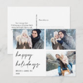 Minimalistisch Happy Holidays Kalligraphie Weihnac Postkarte (Vorne/Hinten)