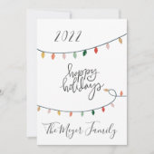 Minimalistisch Happy Holidays Weihnachten Lichter  (Vorderseite)