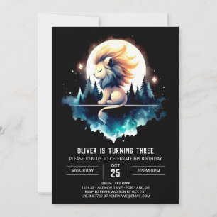 Minimalistisch Happy Lion Birthday Einladung