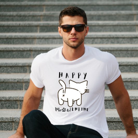 Minimalistisch Happy Meowentine Cat T-Shirt