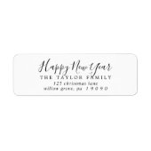 Minimalistisch Happy New Year Return Address Label (Vorne)