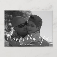 Minimalistisch Happy New Years 2023 Schwarz-weißes