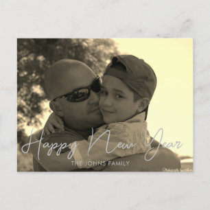 Minimalistisch Happy New Years 2023 Sepia Postcard Postkarte