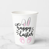 Minimalistisch Happy Oaster Pappbecher (Rückseite)