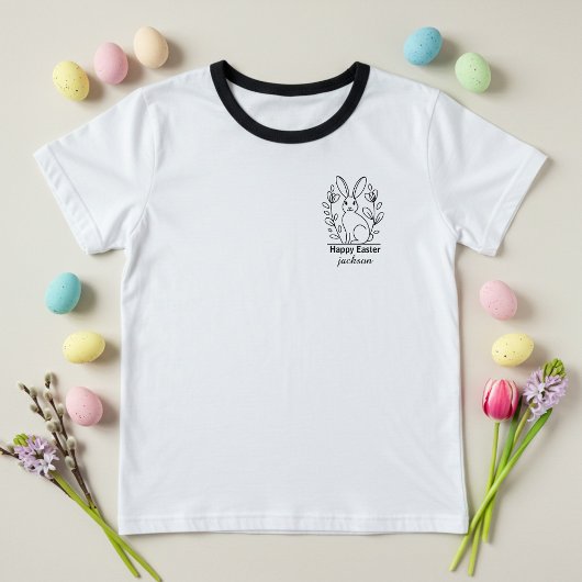 Minimalistisch Happy Ostersonne mit Individuelle N T-Shirt