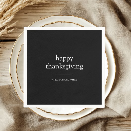 Minimalistisch Happy Thanksgiving Personalisiert Serviette