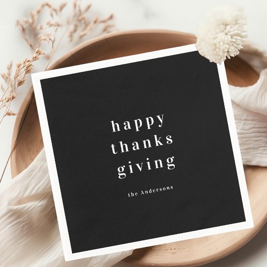 Minimalistisch Happy Thanksgiving Personalisiert Serviette