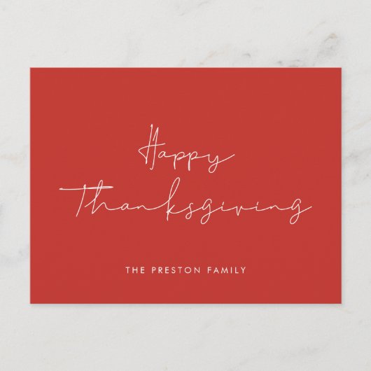 Minimalistisch Happy Thanksgiving Postkarte (Vorderseite)
