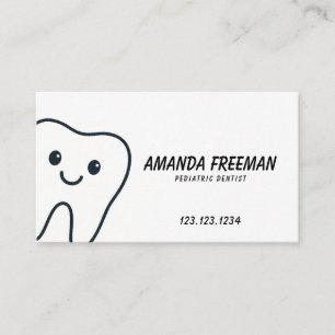Minimalistisch Happy Tooth Pädiatrie Zahnarzt Terminkarte