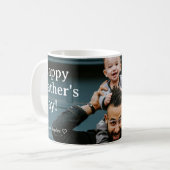 Minimalistisch Happy Vatertag Daddy Foto Kaffeetasse (Vorderseite Links)