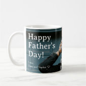 Minimalistisch Happy Vatertag Daddy Foto Kaffeetasse (Links)