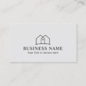 Minimalistisch-Haus-Logo Real-Anwesen-Agent Visitenkarte (Vorderseite)