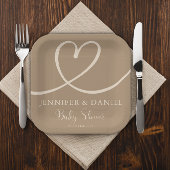 Minimalistisch Heart Baby Dusche Elegant Moderne Pappteller