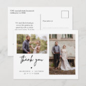 Minimalistisch Heart Foto Wedding Danke Postcard Postkarte (Vorne/Hinten)
