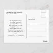 Minimalistisch Heart Foto Wedding Danke Postcard Postkarte (Rückseite)