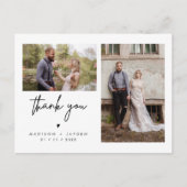 Minimalistisch Heart Foto Wedding Danke Postcard Postkarte (Vorderseite)
