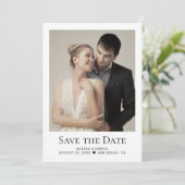 Minimalistisch Heart One Foto Wedding speichern Si Einladung (Stehend Vorderseite)