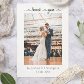 Minimalistisch Heart Script Hochzeit Foto Danke Ca