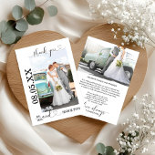 Minimalistisch Heart Script Wedding Foto Dankeskarte