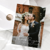 Minimalistisch Heftschrift White Dankeskarte