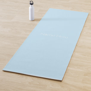 Minimalistisch-hellblau-individuelle Name-Monogram Yogamatte