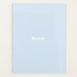 Minimalistisch hellblauer individuelle Name Monogr Planer<br><div class="desc">Minimalistisch hellblauer individuelle Name,  Teat,  Monogramm,  Initialen oder Jahr schlicht moderne personalisierte Planner. Benutzerdefinierter weißer Text auf hellblau schlichtem Hintergrund.</div>