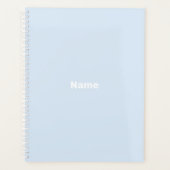 Minimalistisch hellblauer individuelle Name Monogr Planer (Vorderseite)